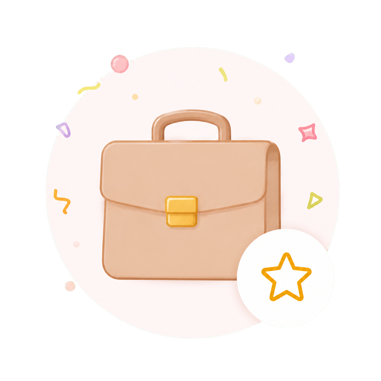 入社を表すブリーフケースと星マーク
